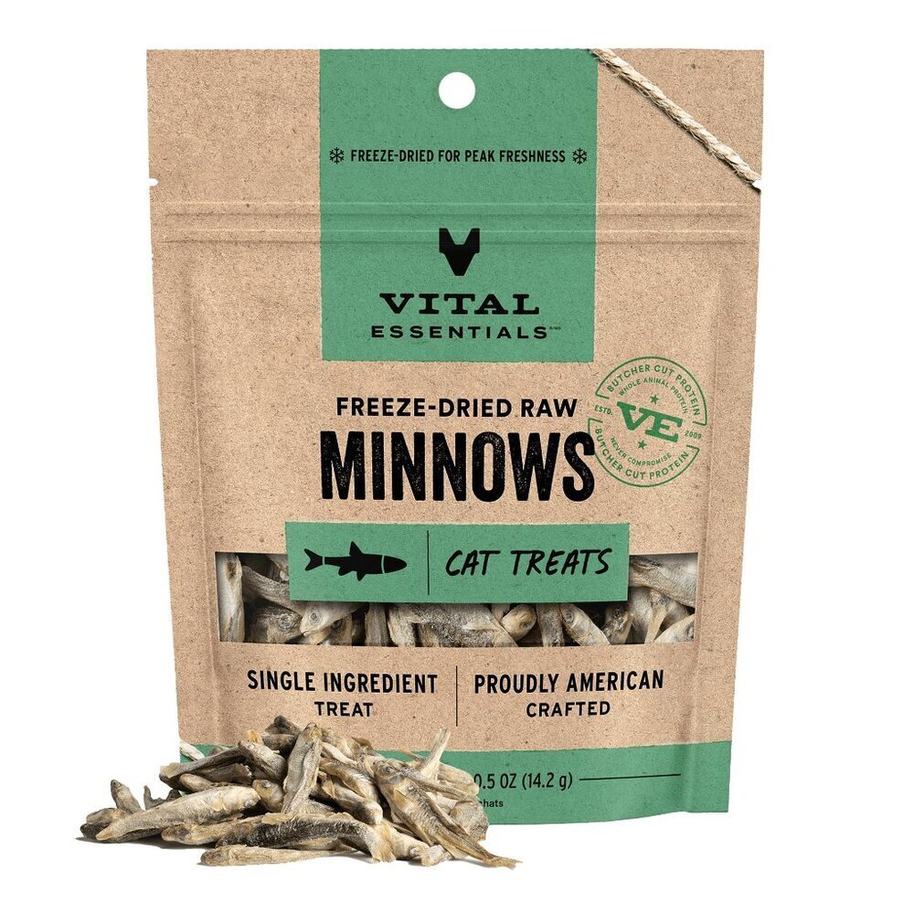 Freeze-Dried Raw Minnows Cat Treats Single Ingredient Grain Free Healthy